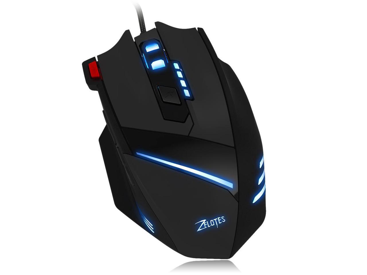 Zelotes T60 Gaming Mice 7200 DPI Wired USB Computer Mice 7 Buttons Multi-Modes LED Lights Gaming Mouse for PC Mac