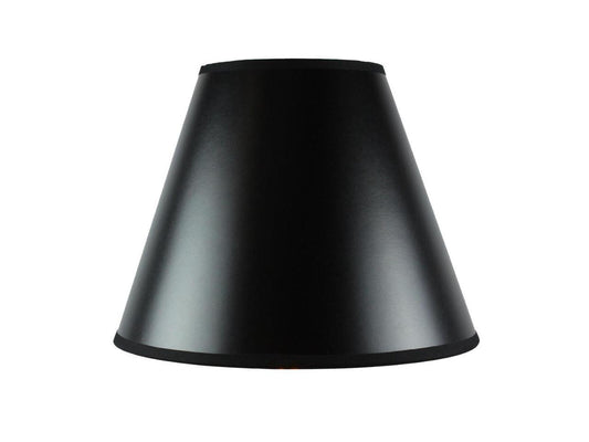 6x12x9.5 Bold Black Parchment Lampshade with True Gold Lining Hard Back Empire