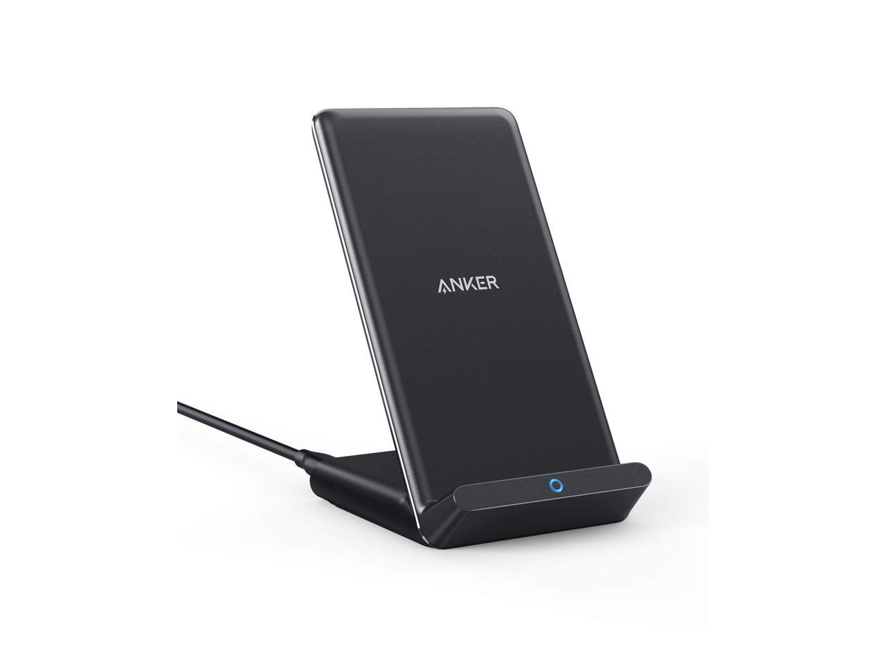 Anker Wireless Charger, 10W Max PowerWave Stand Upgraded, Qi-Certified, 7.5W for iPhone 11, 11 Pro, 11 Pro Max, XR, Xs Max, XS, X, 8, 8 Plus, 10W for Galaxy S10 S9 S8, Note 10 Note 9 (No AC Adapter)