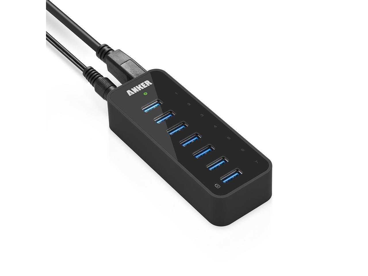 Anker 7-Port USB 3.0 Data Hub with 36W Power Adapter and BC 1.2 Charging Port for iPhone 7/6s Plus, iPad Air 2, Galaxy S Series, Note Series, Mac, PC, USB Flash Drives and More