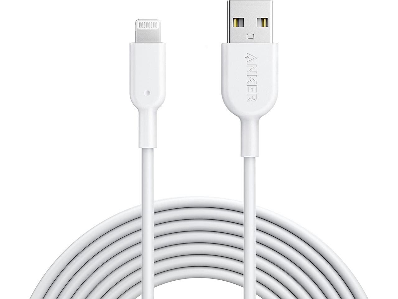 Anker iPhone Charger Cable, Powerline II Lightning Cable (10ft), Durable Cable, MFi Certified for iPhone X / 8/8 Plus /7/7 Plus / 6/6 Plus / 5s (White), iPad 8, and More