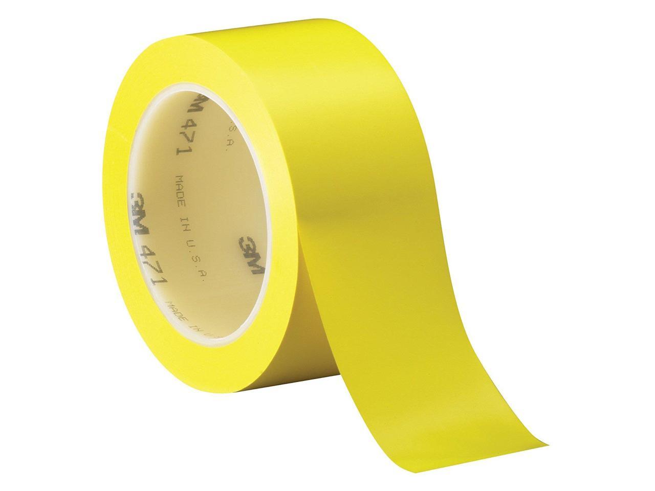 3M Vinyl Tape 471 Yellow, 2 in x 36 yd, Conveniently Packaged Pack of 1