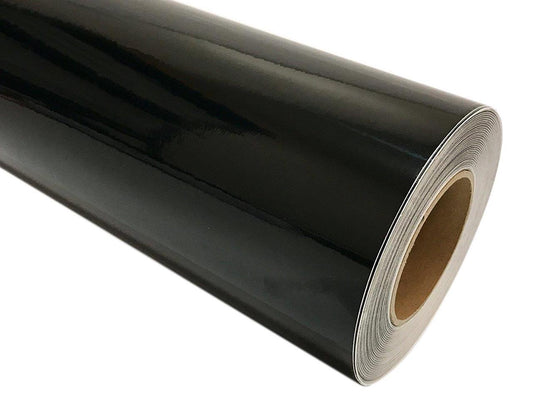 24 x 40 ft Roll of glossy Black Repositionable Adhesive-Backed Vinyl for Craft Cutters, Punches and Vinyl Sign Cutters