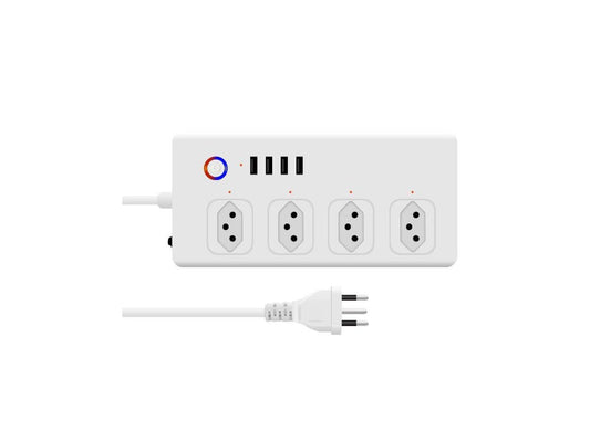 10A SM-SO301-B 4 Holes + 4 USB Multi-purpose Smart Power Strip, Brazil Plug