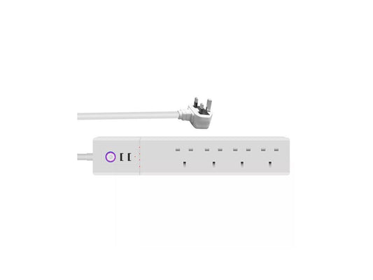 10A SM-SO306-K 4 Holes + 2 USB Multi-purpose Smart Power Strip, UK Plug