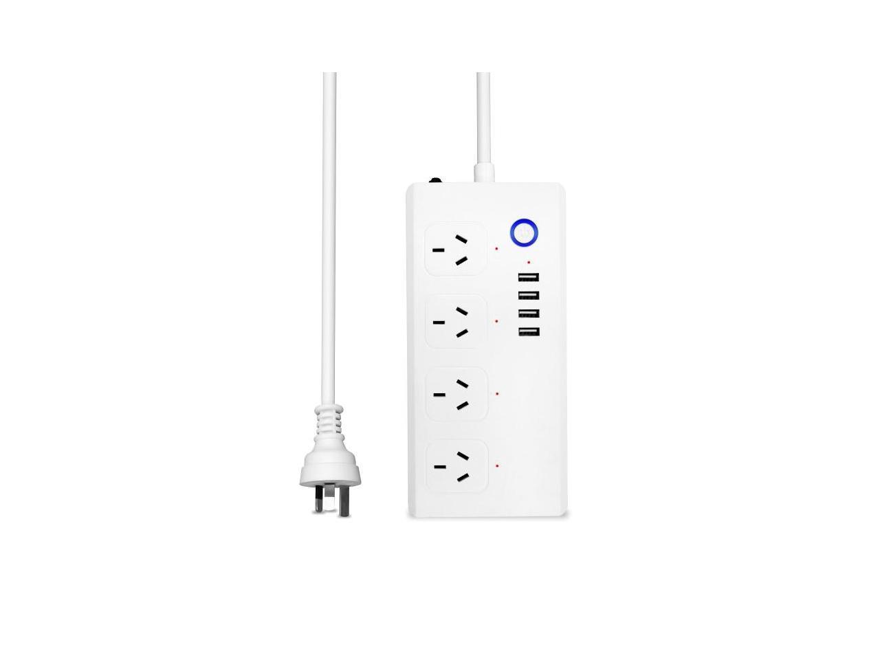 WiFi 10A SM-SO301-A 4 Holes + 4 USB 2000W Multi-purpose Smart Power Strip, AU Plug