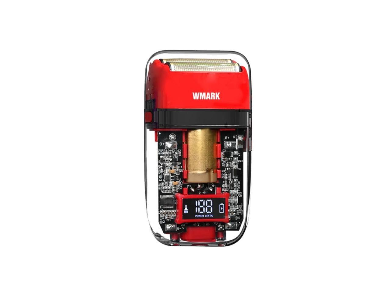 WMARK NG-988 Titanium Plated Head Reciprocating USB Shaver Electric Men Shaver NG-988 Red (Red)