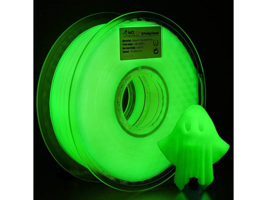 AMOLEN PLA 3D Printer Filament, 1.75mm Glow in The Dark Green Filament for 3D Printing, 1kg(2.2lbs) Spool, Compatible with Most FDM Printer