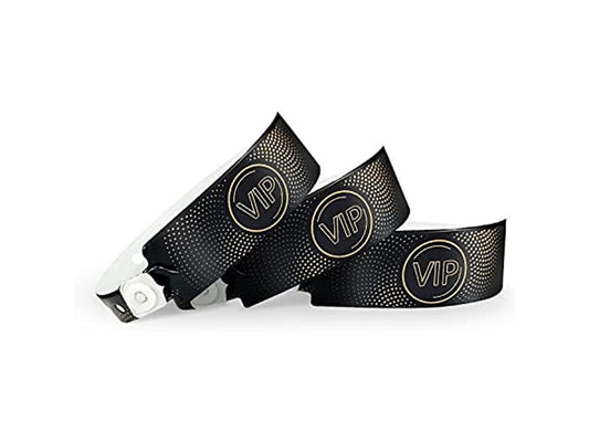 Vip Plastic Wristbands For Event- 200 Count Black Party Wristbands Vinyl Band For Club