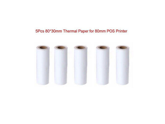 5Pcs 80x30MM Thermal Receipt Paper Roll For Mobile 80MM POS Thermal Printer