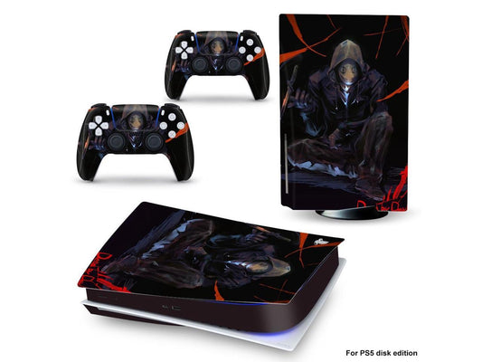 Vinyl Decal Skin Sticker Cover for PS5 Disk Skin Sticker Console and 2 Controllers Full Game Accessories(PS5dgQ-0180)