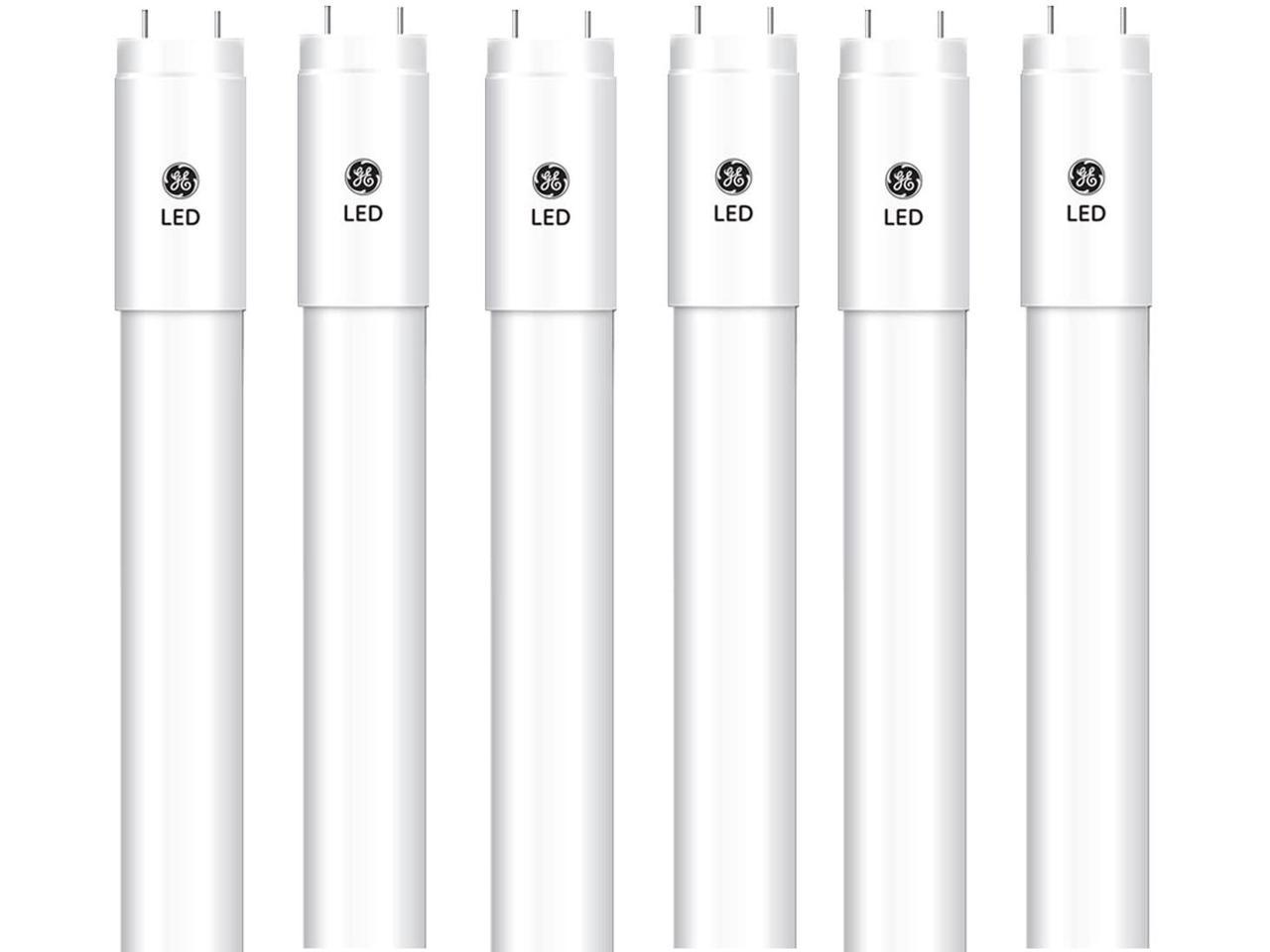 (pack of 6) GE LED tube type A LED14ET8/G4/840 Fluorescent Replacement 48 inches integrated driver Plug and Play 4000K Cool White LED tube