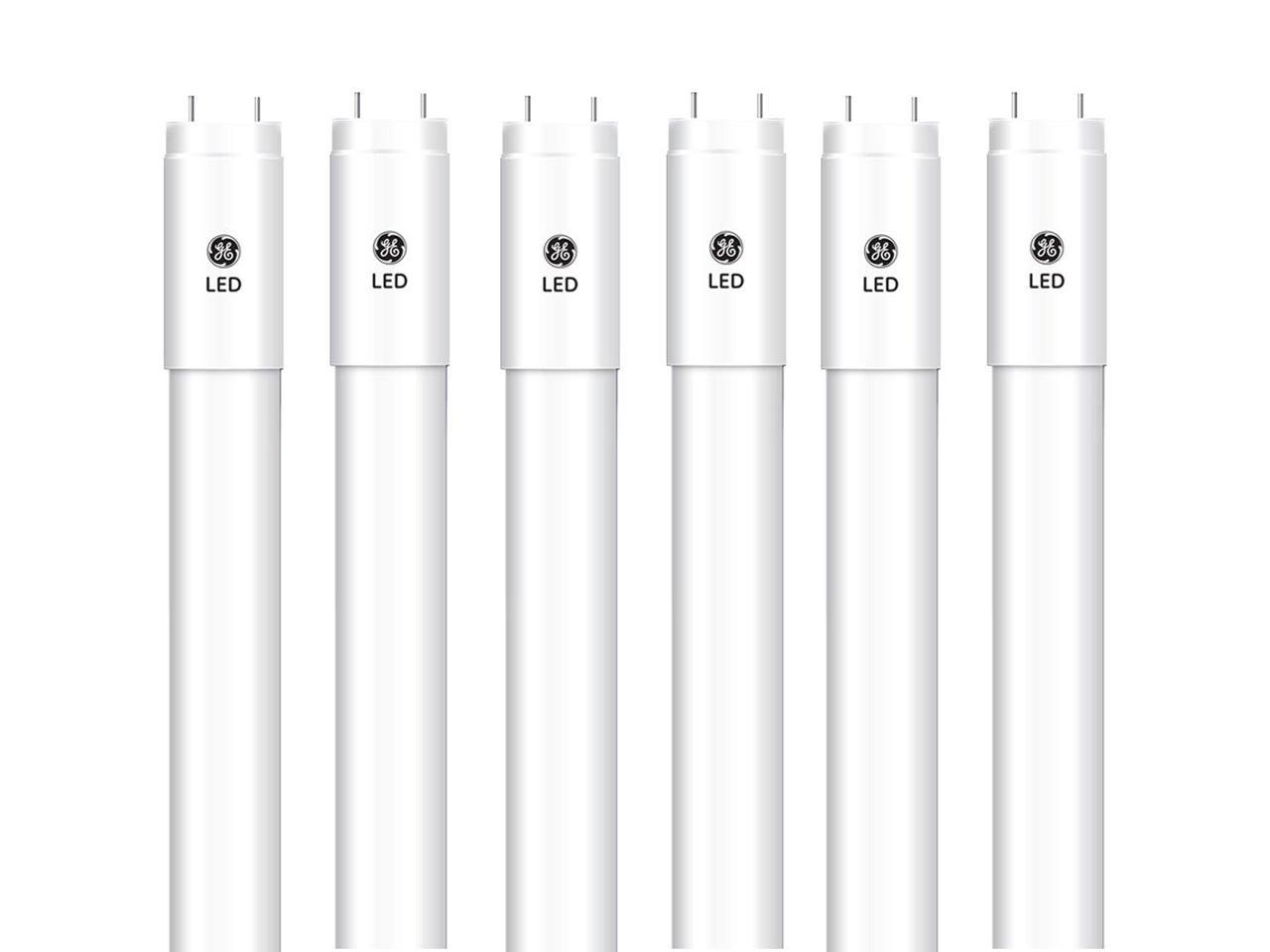 (case of 6) GE Lighting 37883 LED Linear 48 inch Plug and Play T8 Tube, 6 Count (Pack of 1), Daylight 6500K, 6 tubes