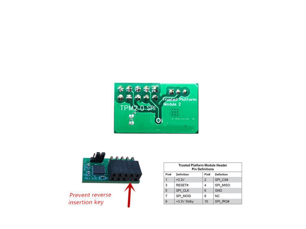 1Piece TPM 2.0 Module for SuperMicro AOM-TPM-9670H 10Pin SPI