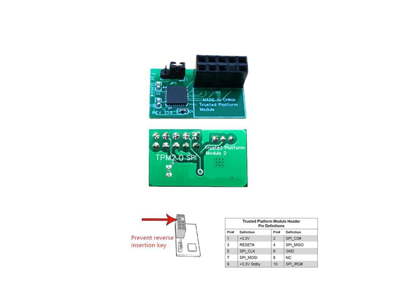 1Piece TPM 2.0 Module for SuperMicro AOM-TPM-9670H 10Pin SPI