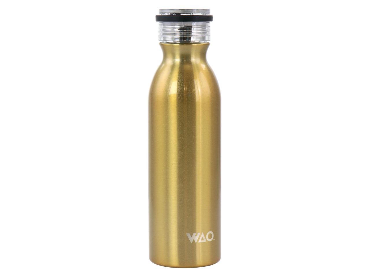 WAO 20 Ounce Stainless Steel Insulated Thermal Bottle with Lid in Dark Gold