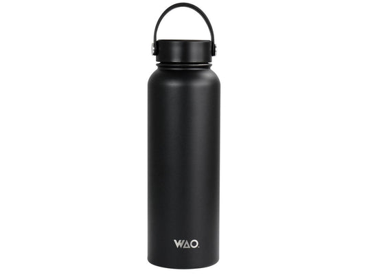 WAO 38 oz. Thermal Bottle with Lid in Matte Black