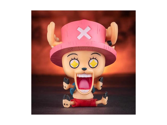 8cm Anime one piece GK sitting figure PVC Cute Big Head Luffy Solon Model Figure Anime character doll birthday gift for children(Joba)