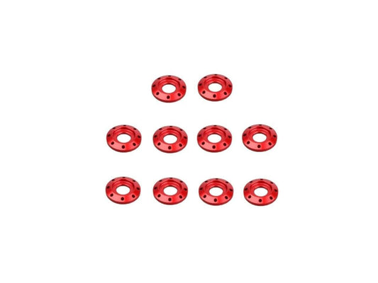 10 Pieces M6 Motorcycle Ornament Screw Gaskets(red 10 pieces)