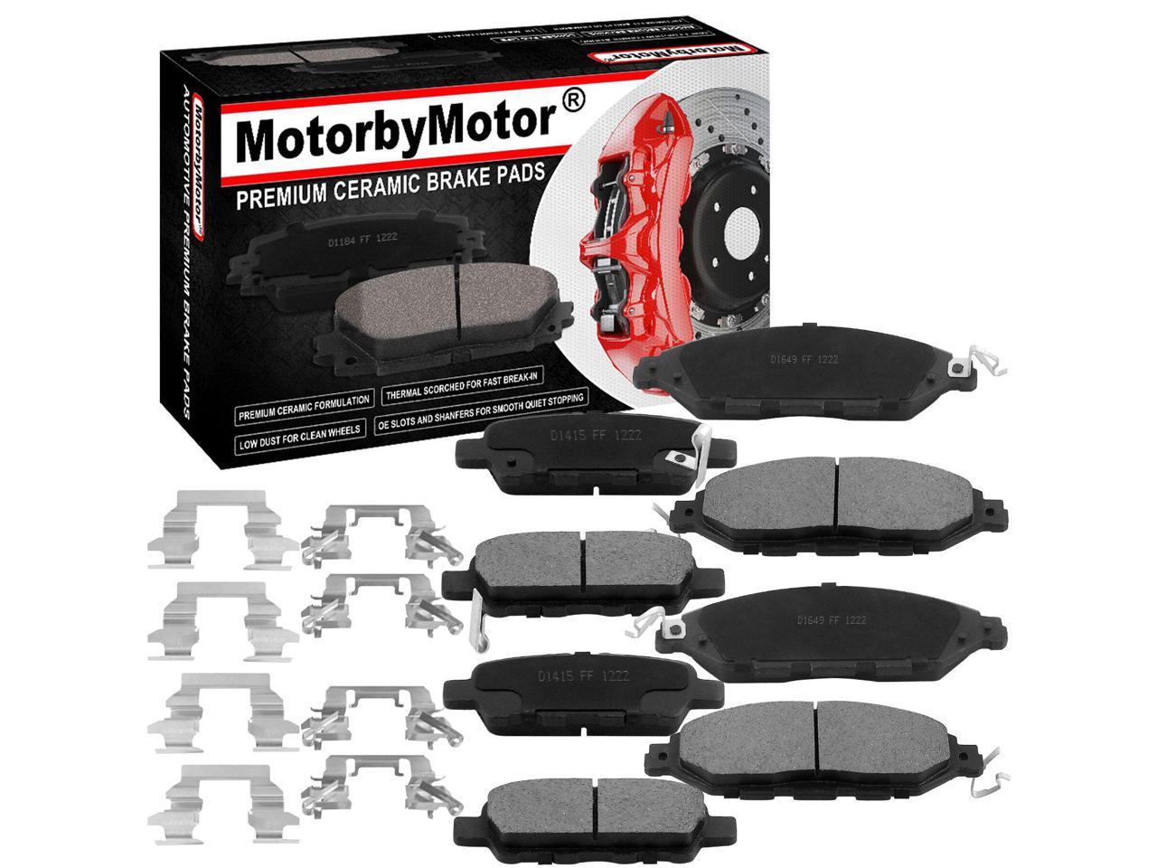 8 PCS Front & Rear Ceramic Brake Pads w/Hardware Kits Fits for 2013 Infiniti JX35, 14-17 Infiniti QX60, 13-17 Nissan Pathfinder, 15-18 Nissan Murano Low Dust Brake Pad (All Models)