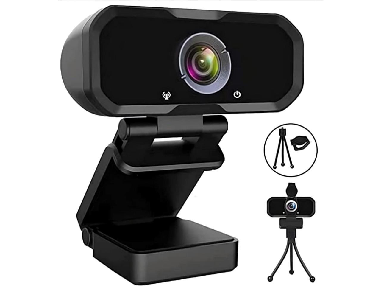 Webcam 1080p HD Computer Camera - Microphone Laptop USB PC Webcam with Privacy Shutter and Tripod Stand, 110 Degree Live Streaming Widescreen Recording Pro Video Web Camera for Calling, Conferencing