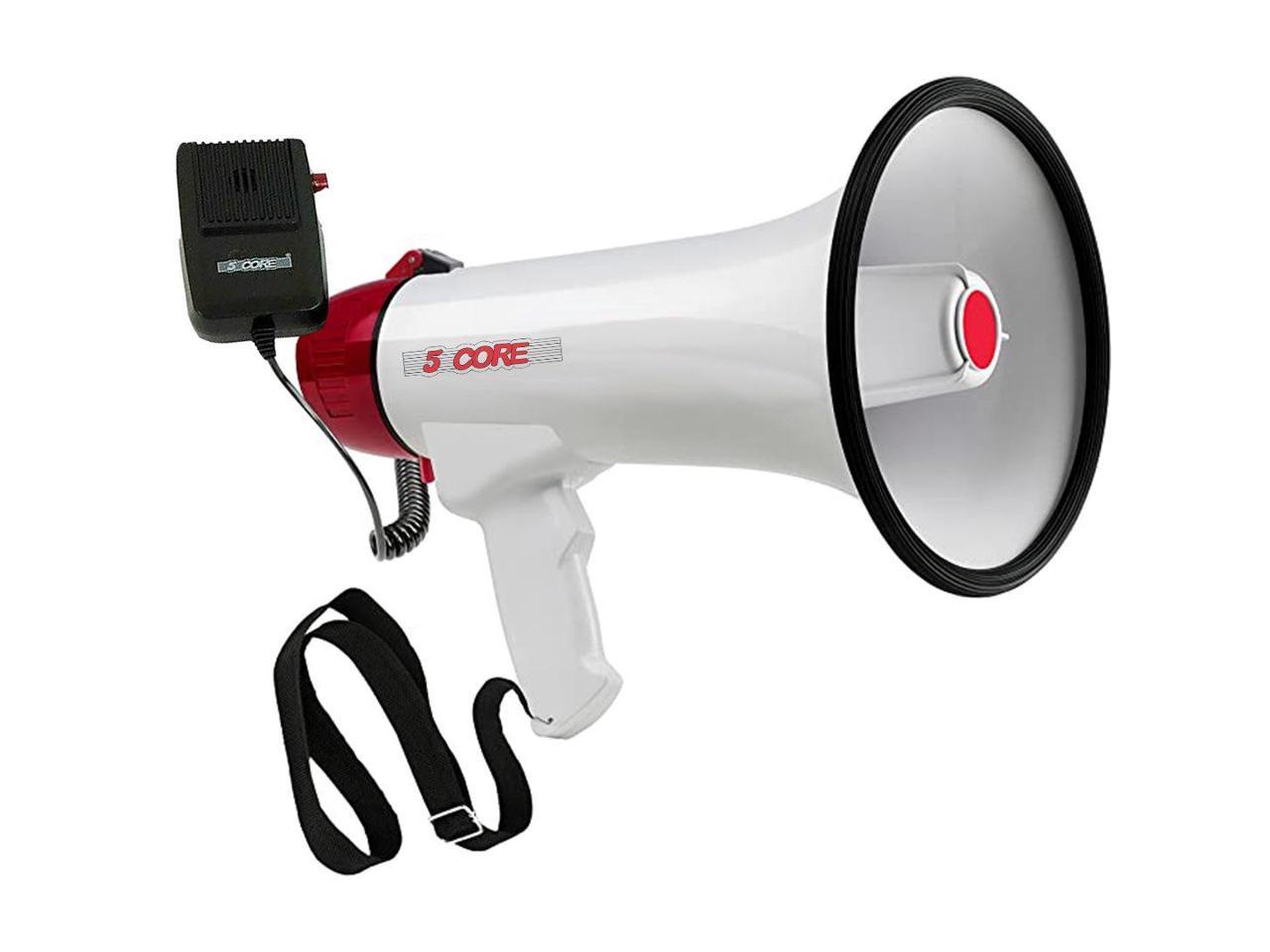 5Core Megaphone Handheld Bullhorn Cheer Loudspeaker Bull Horn Speaker Megaphono Siren Sling Strap Portable 20RF