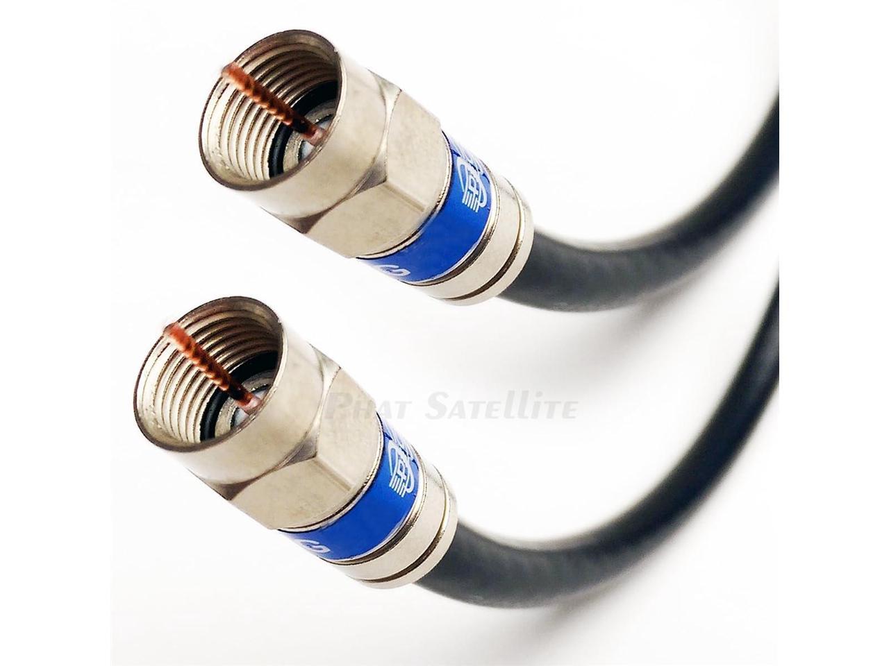 100ft Made in USA 3X Shields 18AWG 75 Ohm FIRE Retardant CMR RG6 Coax Cable HD Antenna Weather Seal Brass CONNECTORS UL ETL Cut to Order Assembled in USA by PHAT SATELLITE INTL, Welcome to consult