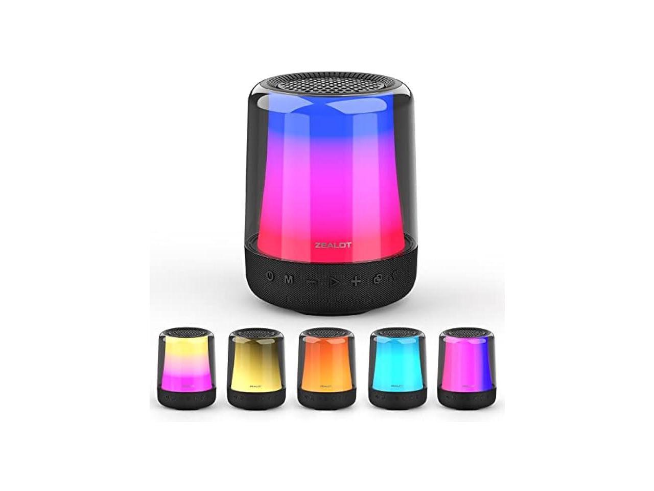 ZEALOT Bluetooth Speaker, Portable Bluetooth Speaker with 11 Colors Lights, 24W Loud HD Stereo Sound, Super Bass Wireless Speaker,V5.2 Bluetooth, Dual Pairing,TF Card/USB/AUX for Party,Home,Outdoor