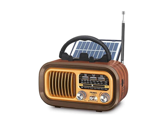 2023 Newest PRUNUS J-150 Small Retro Vintage Radio Bluetooth, Portable Radio AM FM Transistor with Best Sound, Solar/Battery Operated Radio/Rechargeable Radio, TWS, Support TF Card/USB Playing