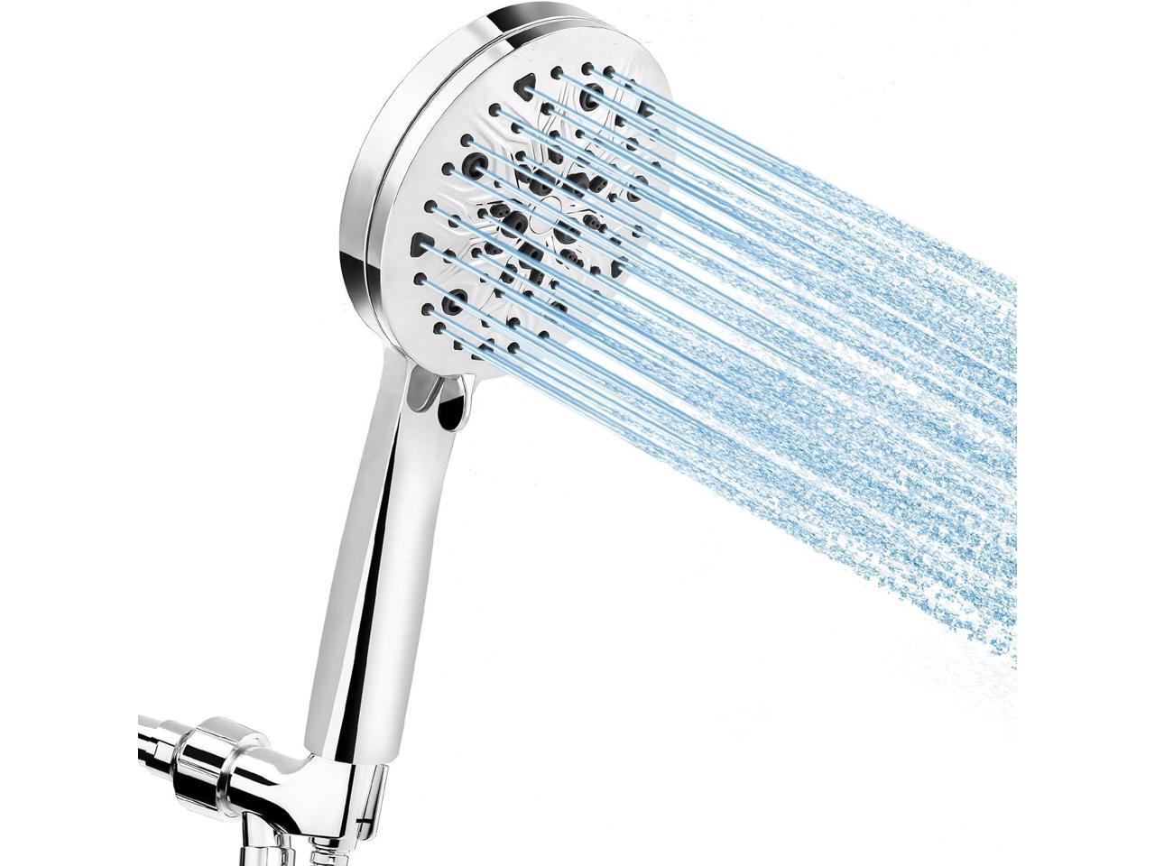 8-Mode Shower Head with handheld,VIKOBIN High Pressure Handheld Shower Head Set with 59'' Hose and Teflon Tape,Non-Clogging Nozzles High Flow(Chrome)