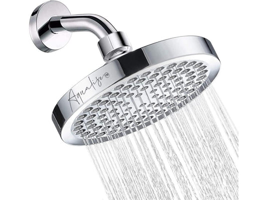 Adjustable High-Pressure Rainfall Shower Head - By AQUALISE - Chrome - 360 Degree Rotation Luxurious Experience Easy Cleaning Quick Installation