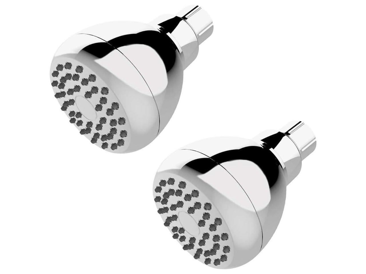 2 Pack High Pressure Shower Head - 3 Anti-clog Anti-leak Fixed Chrome Showerhead, findTop Adjustable Metal Swivel Ball Joint with Filter Bathroom Shower head For Low Flow Showers