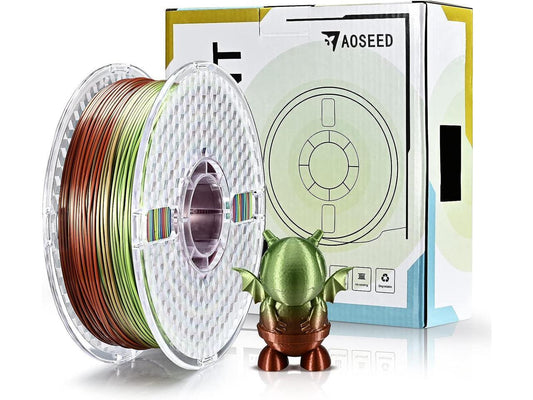 AOSEED PLA Filament 1.75mm PLA 3D Printer Filament, 1kG Spool (2.2 lbs), Dimensional Accuracy +/- 0.02mm, 3D Printing Filament (Iridescent)