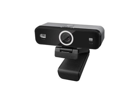 Adesso CyberTrack K1 Webcam - 2.1 Megapixel - 30 fps - USB 2.0 - 1920 x 1080 Video - CMOS Sensor - Fixed Focus - Microphone - Monitor, Notebook, TV - Windows 10