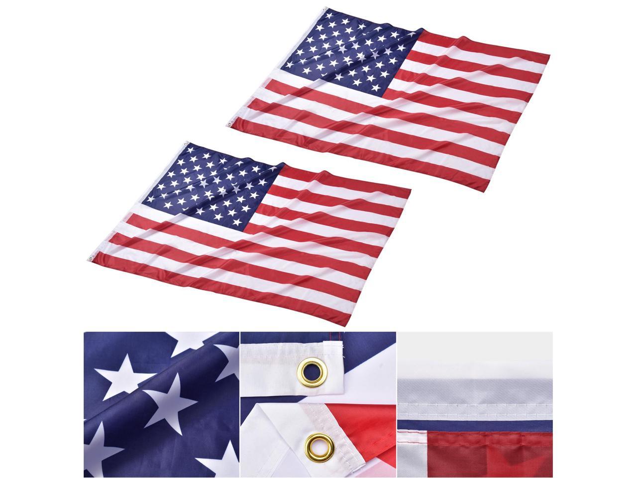 Yescom 4x6 Ft US Flag Fade Resistance Bright Polyester Decoration Outdoor Club 2 Pack