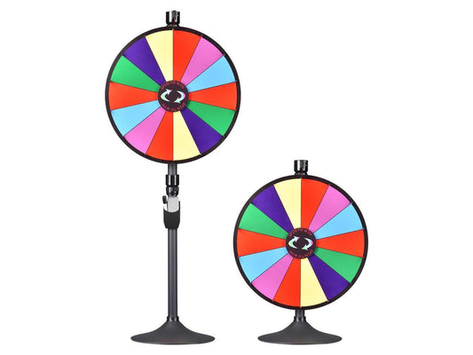 WinSpin 15 Tabletop Color Prize Wheel 12 Slots Editable Fortune Spinning Wheel for Tradeshow Carnival Game Wheel, Pinwheel Series