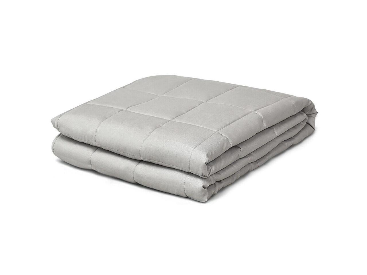 Weighted Blankets 100% Cotton w/ Glass Beads Light Grey 22 lbs, 60'' x 80''