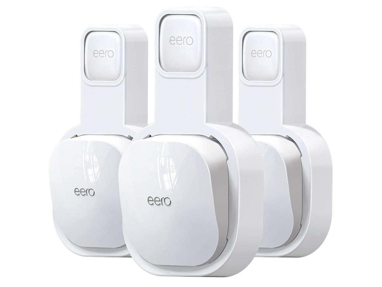 Zell Wall Mount Holder For Eero 6, Eero 6+ Router Mesh Wi-Fi System, Stand Bracket For Eero 6 Plus Extender, The Simplest Outlet Wall Mount Holder No Messy Wires Space Saving White(3 Pack)