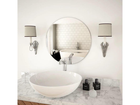 vidaXL Wall Mirror Bathroom Mirror Vanity Hall Entryway Mirror Glass Round