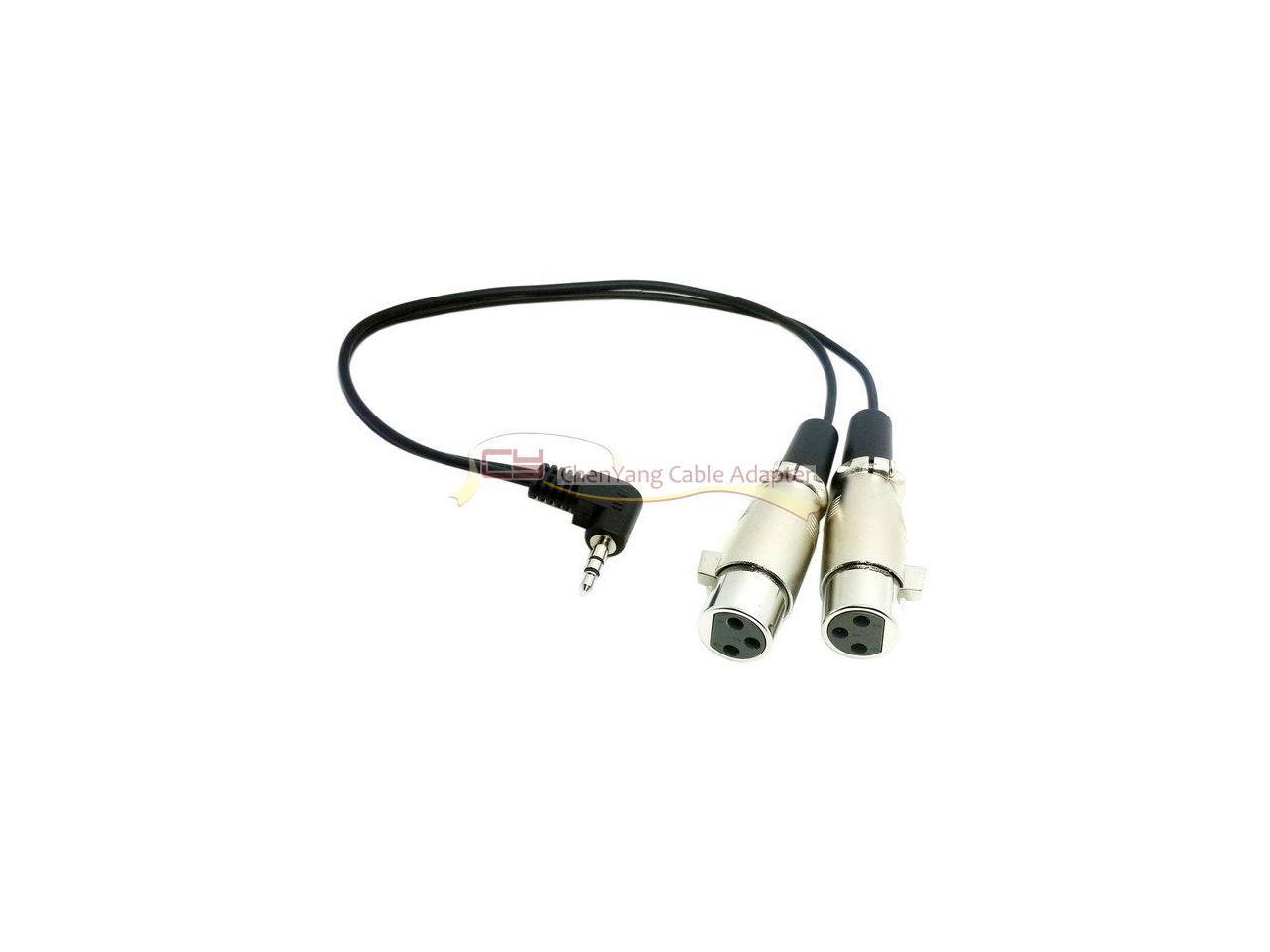 1pcs/Microphone Dual XLR 3pin Female to Right Angled 90 Degree 3.5mm TRS Splitter Cable