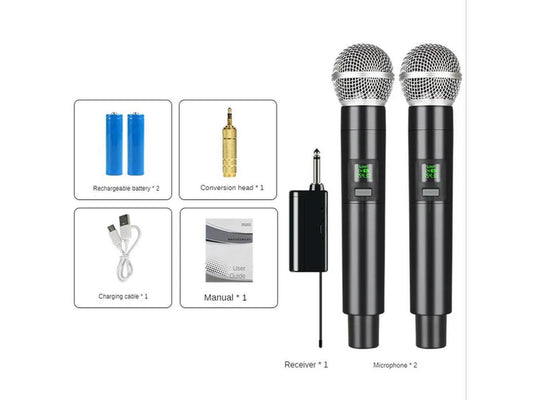 Wireless Microphone Professional UHF Recording Karaoke Handheld Channel Lithium For Stage Church Party School